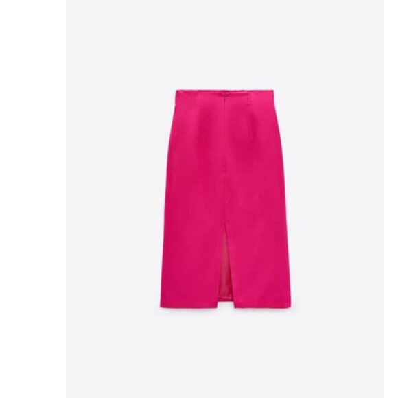 BNWT Zara Fuschia Pencil Skirt, sz Medium - Picture 3 of 10